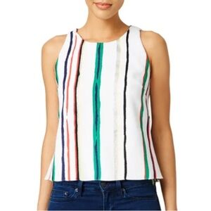 Milly St. Tropez Striped Open Back Sleeveless Top Multicolor Sz 6